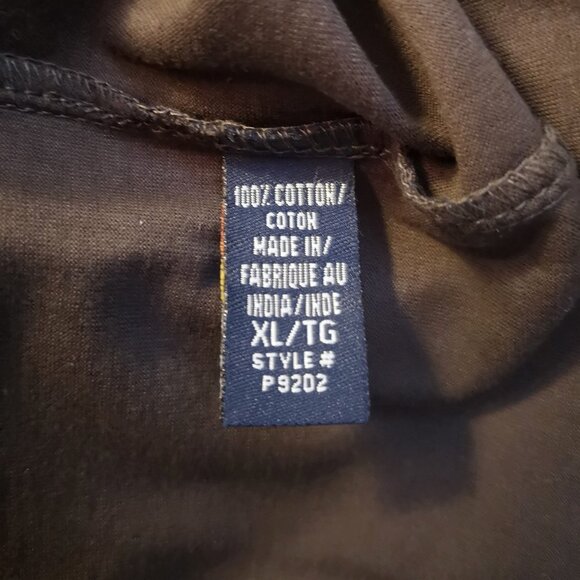 Denver Hayes Men's Size XL 1/4 Zip Long Sleeve Dark Brown 100% Cotton Polo - Picture 8 of 9